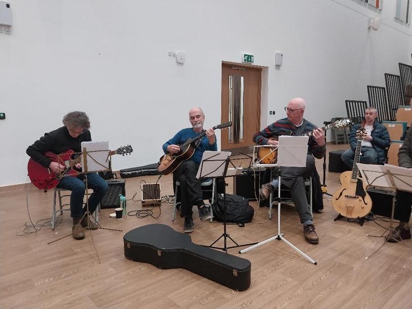 Students jamming in lesson